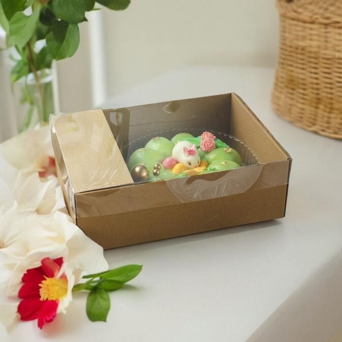 New Dus Box Pudding Packaging Kotak kue Puding Sekat Window mika UK 22