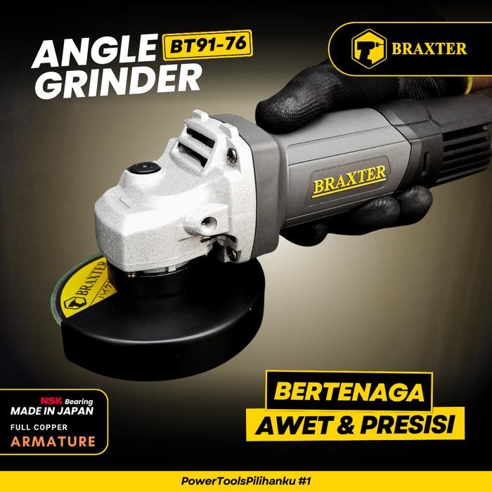 Braxter Angle Grinder Bt91-76 Gerinda Tangan Switch Belakang