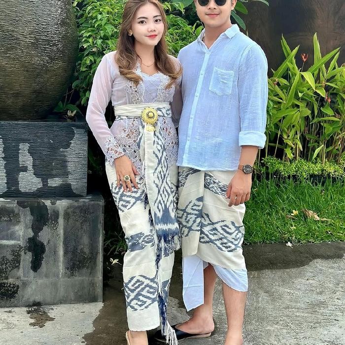 SIAPKIRIM SET COUPLE SAPUT TENUN BLANGKET PREMIUM - KN TENUN - SAPUT BALI PRIA Pasangan READY STOCK