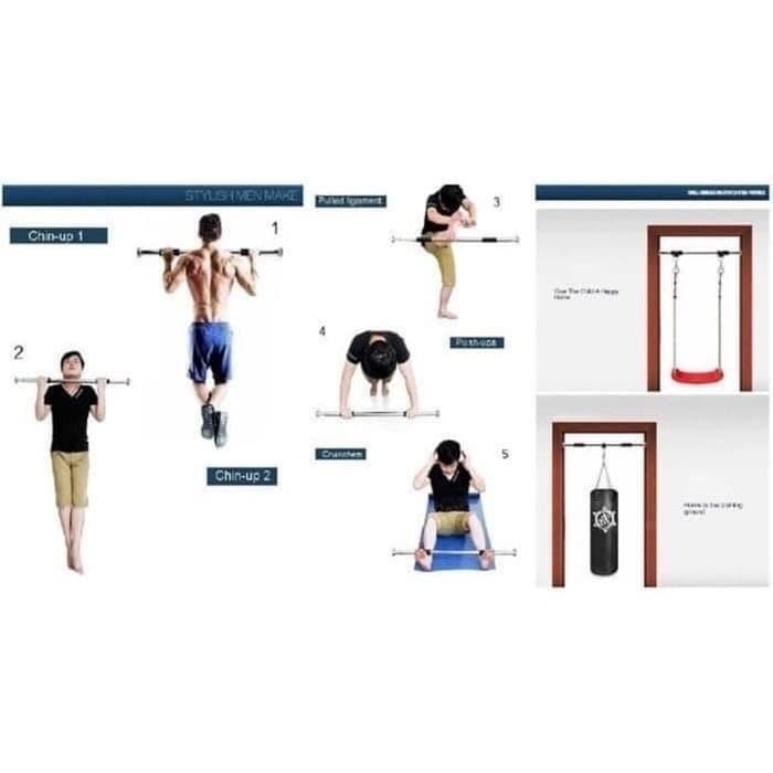 gtSport- Pull Up Bar / Tiang Pull Up / Chin Up / Iron Gym / Alat Fitness Doorway Door Bar Otot