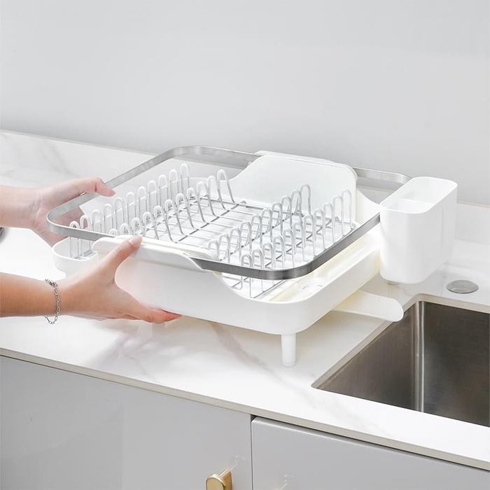 HariPromo- Informa New Willard Rak Piring 1 Tingkat Extendable - Putih
