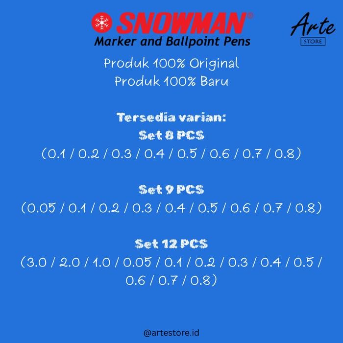 Drawing Pen Snowman Set 12 Pcs - Pulpen Gambar - Artestore Best Seller