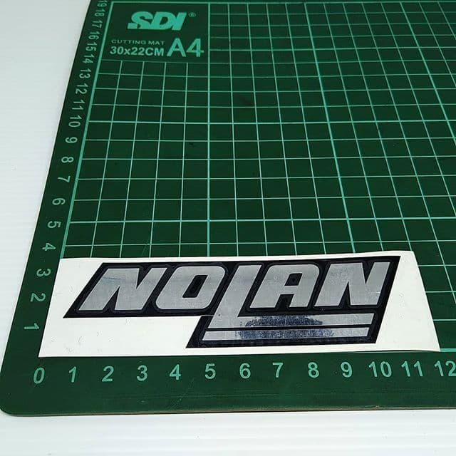 ASLI Cutting Sticker Helm NOLAN Chrome 11x3cm READY STOCK