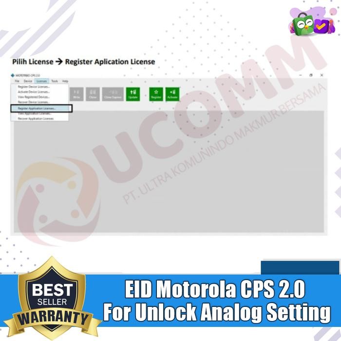 ENTITLEMENT ID MOTOROLA CPS 2.0 EID MOTOROLA FOR UNLOCK ANALOG SETTING EID UNTUK BUKA SETTINGAN