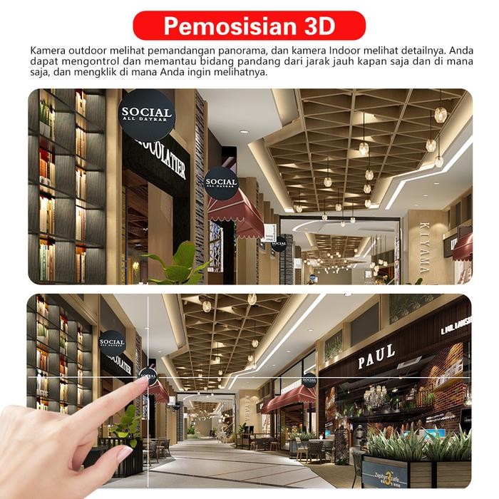 x3ad- Xihancam 5Mp Cctv Dual Lens Cctv Outdoor Wifi Waterproof 360 Ptz Cctv Dual Kamera Wifi
