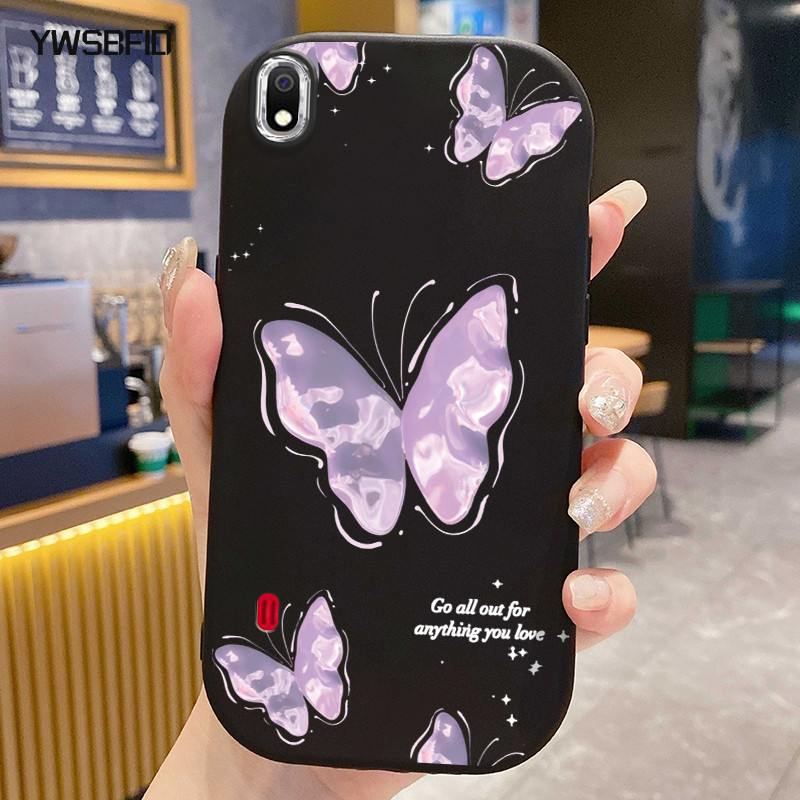 YIWSBFID Casing Hp Untuk Samsung Galaxy A10 A10s M01s Case Casing pola Kupu-kupu dan galaksi Kesing 