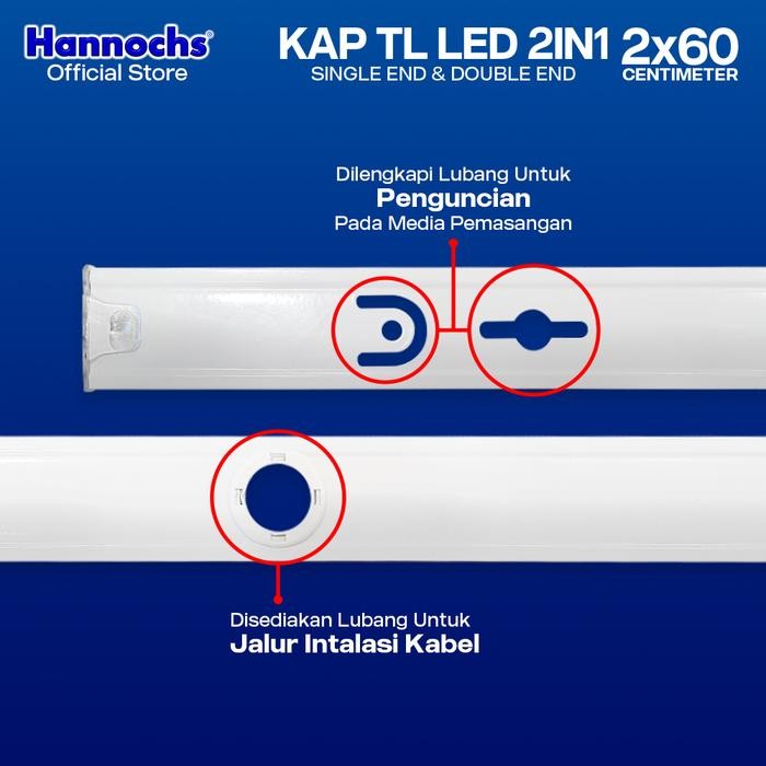 iqea- Hannochs Lampu Kap Tl 2In1 - Single End & Double End