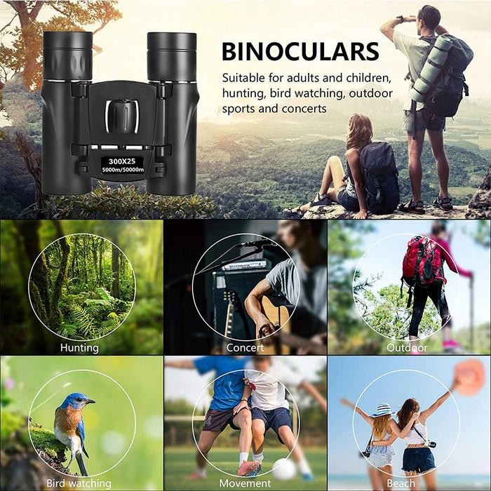 PROMO Teropong Binokular Tropong Jarak Jauh Jernih 5 KM 5.8 Binocular 300x25 - Kekeran Magnification