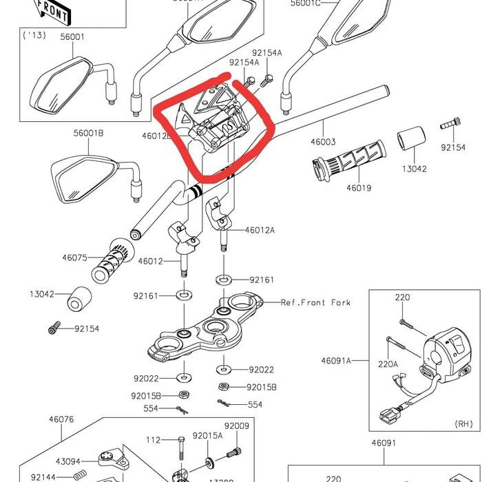 Stok Terbatas Tutup Raiser Stang Er6 N Er6N Er 6N Bagian Atas Original Kawasaki Terlariss 