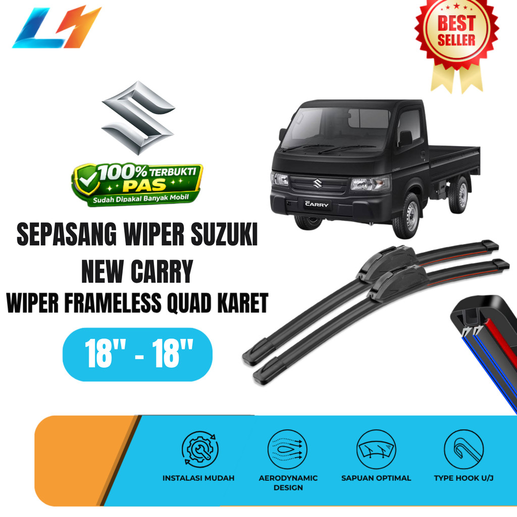 Wiper Suzuki New Carry Quad Kaca Depan Mobil