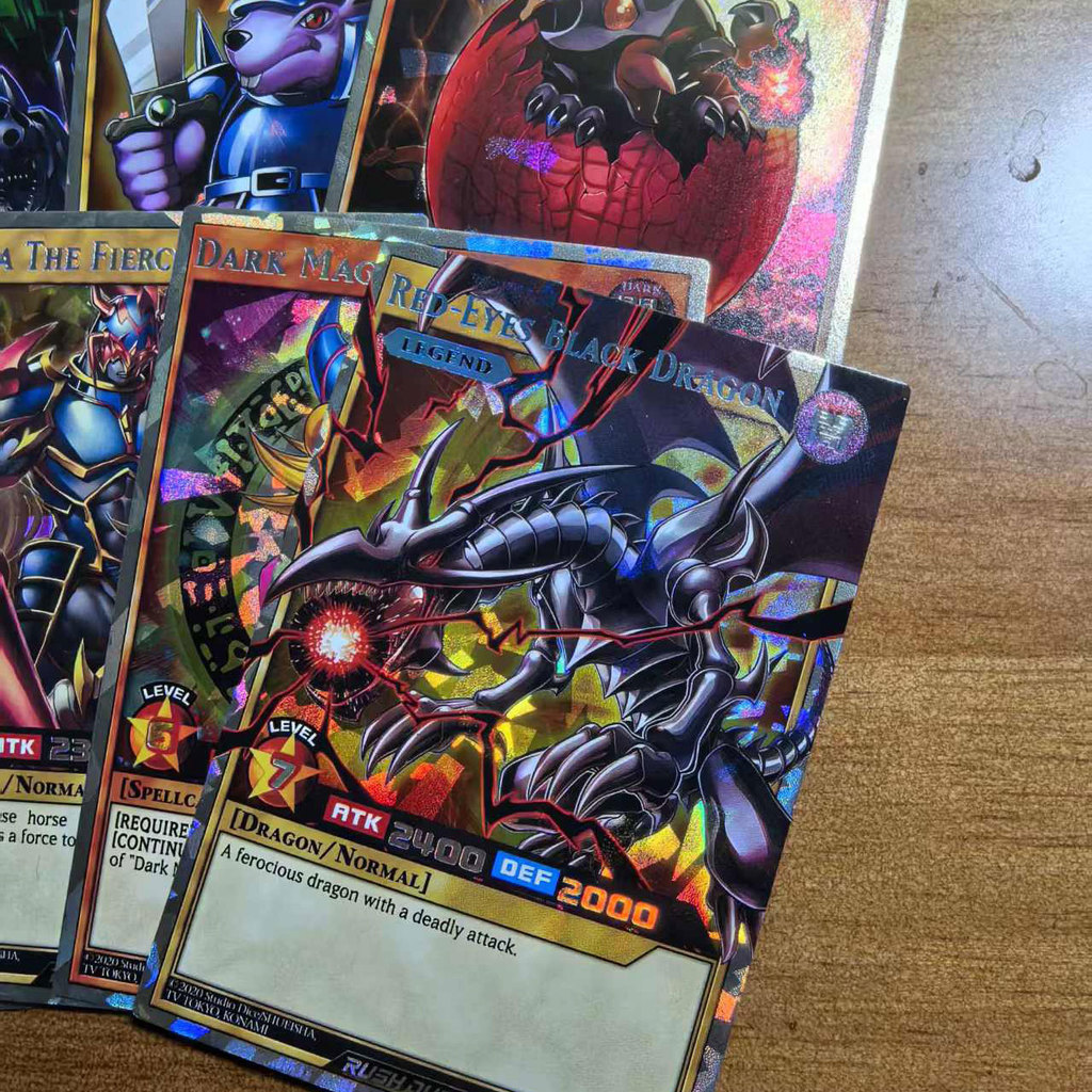 DIY 72Pcs New YU GI OH RUSH DUEL Cards Classical Duel Monster Collection Red&Blue eyes yugioh shiny