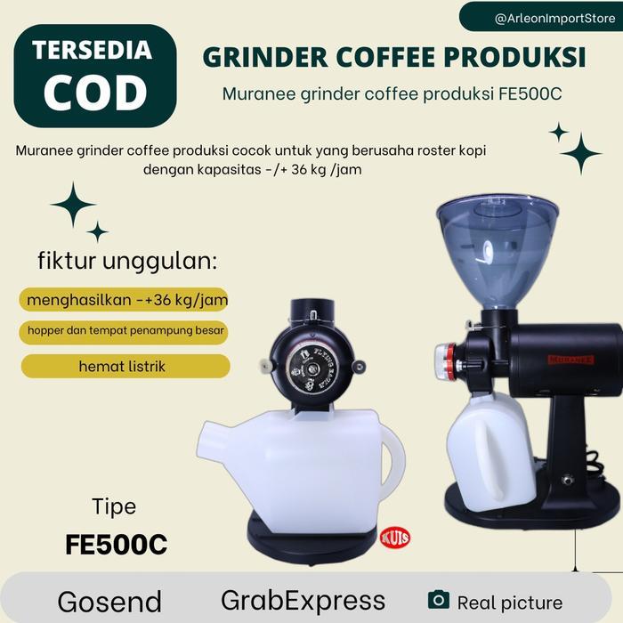 Muranee Grinder Kopi Elektrik untuk Produksi dan kedai kopi FE500C Bergaransi
