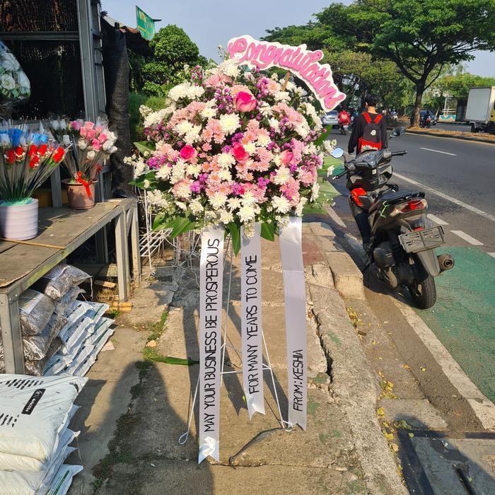 Baru Karangan Bunga Standing Flower Wedding - Duka Cita