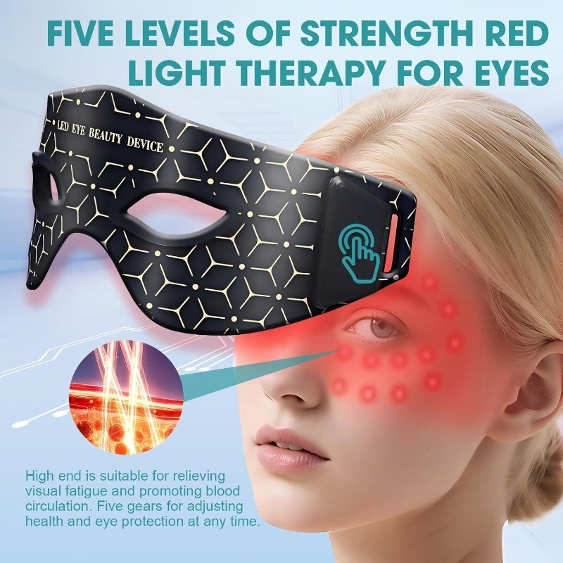 Infrared Light LED Red Light Eye Massager Silicone Eye Mask for Eye Area Care and Dark Circle