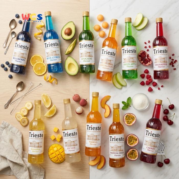 NEW Trieste Syrup Rasa Buah 650ml - Sirup Premium untuk Soda Buah, Mocktail, Fruit Tea, Dessert,