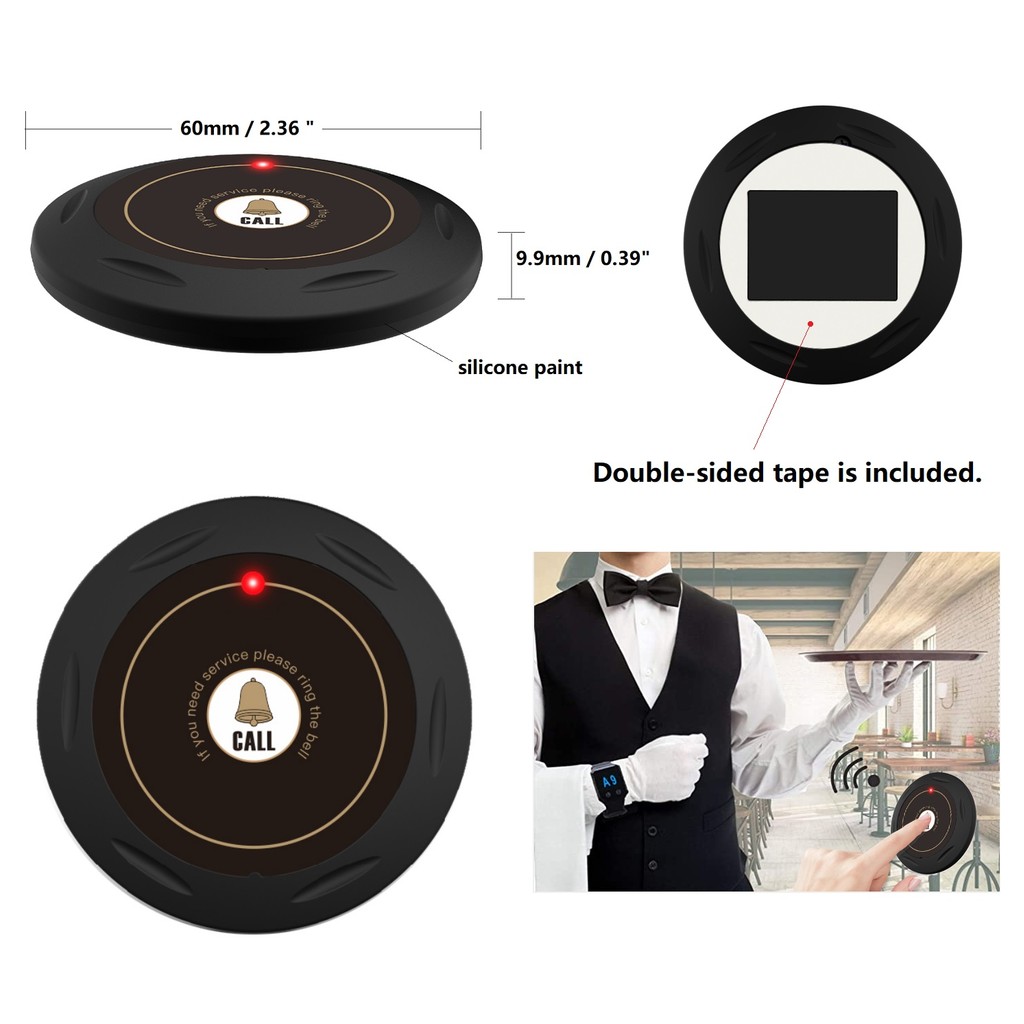 BYHUBYENG Wireless Calling System Restaurant Pager System Display + Calling Buttons for Restaurant
