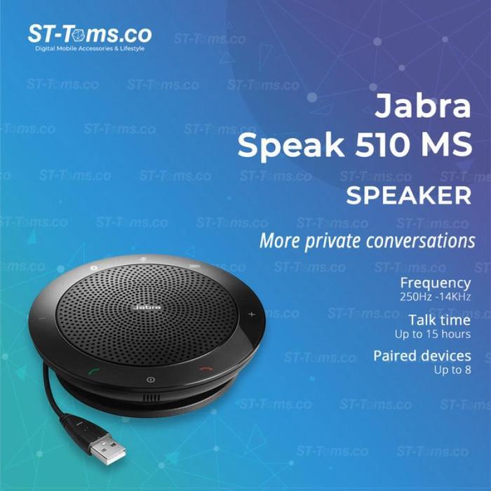 Jabra Speak 510 Wireless Bluetooth Speakerphone Portable