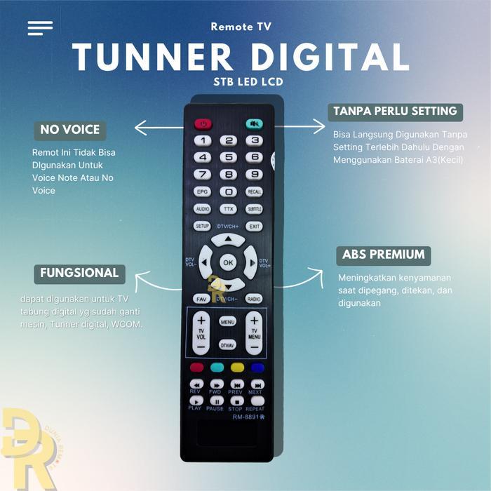NEW Remot Remote Set Top Box Tuner TV 8 8 9 1 Digital W COM mesin TV China