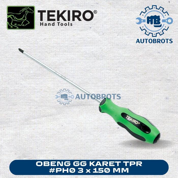 TEKIRO Obeng TPR (+) #PH0 3 x 150mm Gagang Karet / Screwdriver Plus