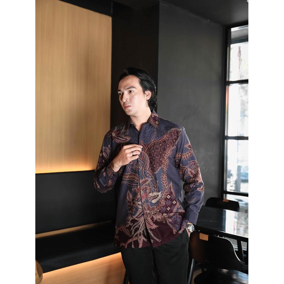 Hardi Batik - ASANA LILAC Kemeja Batik Pria Lengan Panjang