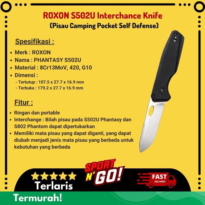 BEST [COD] ROXON S502U Interchance Knife - Pisau Camping Pocket Self Defense PROMO BIG SALE TERBARU