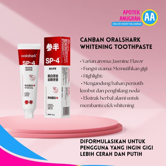Maria - 100% Original Canban Oralshark Thootpaste 120Gr Jasmine Flavor