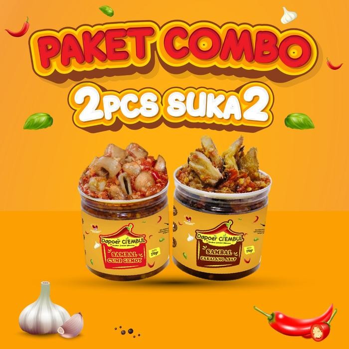 

Mamiseler45 - Dapoer Ci'Embul Paket 2Pcs Suka2 170G - Sambal Kemasan Bebas Pilih + Free Kremes