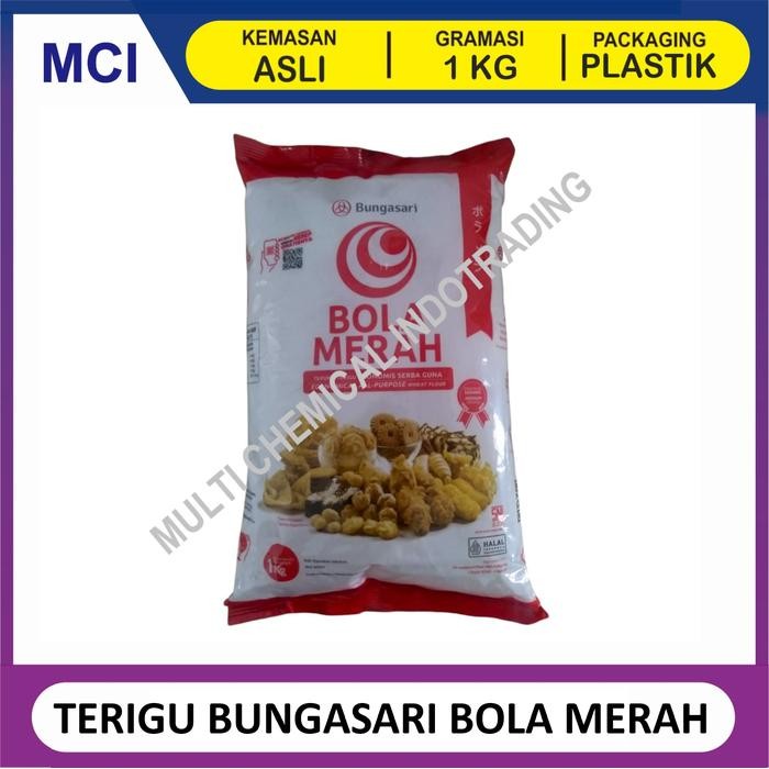 """] TEPUNG TERIGU BUNGASARI BOLA MERAH SERBAGUNA - KEMASAN ASLI 1 KG