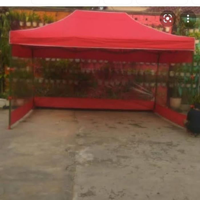 Tenda lipat 3x4,5 tebal besi 1,4 +3sisi dinding