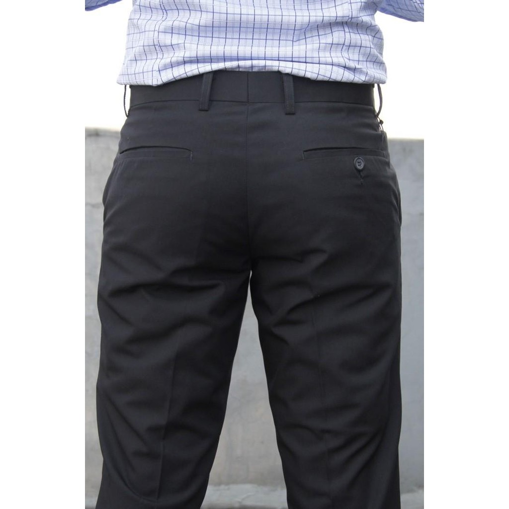 Celana Kerja Formal Pria Stanley Adams Hitam Slimfit Celana Bahan