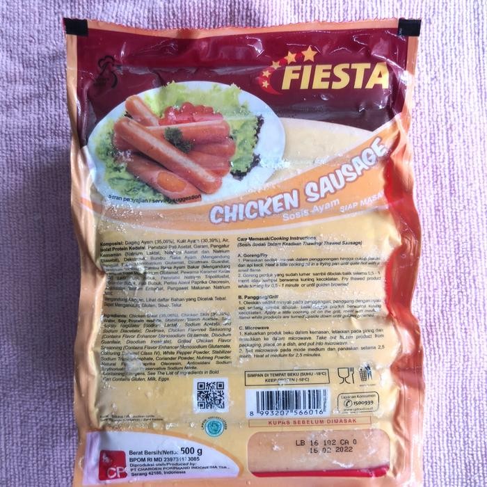 

Pilihan- Fiesta Chicken Sausage 500Gr/Sosis Ayam/Frozen