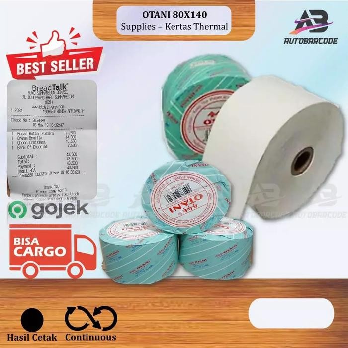 

Kertas Thermal 79X140 / 80X140 OTANI Support Printer 80MM Kasir Struk Nota Kertas Mesin ATM Resto
