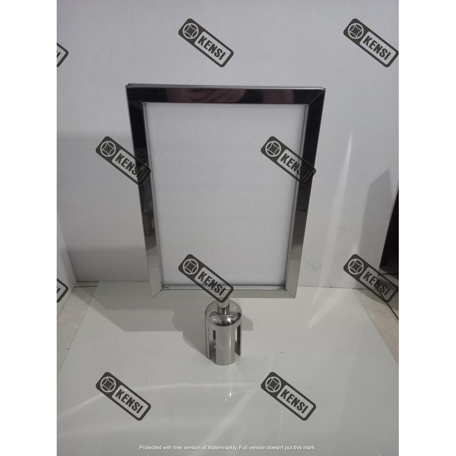 

SIGN BOARD FRAME A4 POTRAIT SIGNAGE STAINLESS PAPAN TIANG ANTRIAN