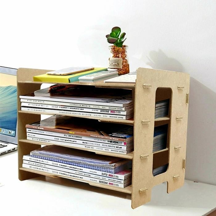 

RAK BUKU LACI KANTOR MINIMALIS TEMPAT BOX FILE ATAS MEJA VINTAGE KOKOH