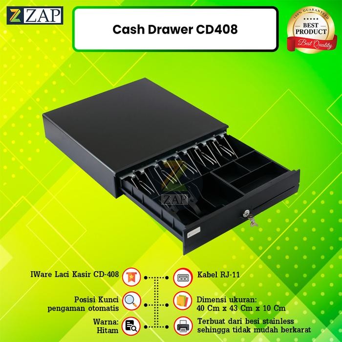 

CASH DRAWER XANTRI CD X405 BLACK / WHITE LACI KASIR IWARE CD408 LACI PENYIMPANAN UANG INTERFACE