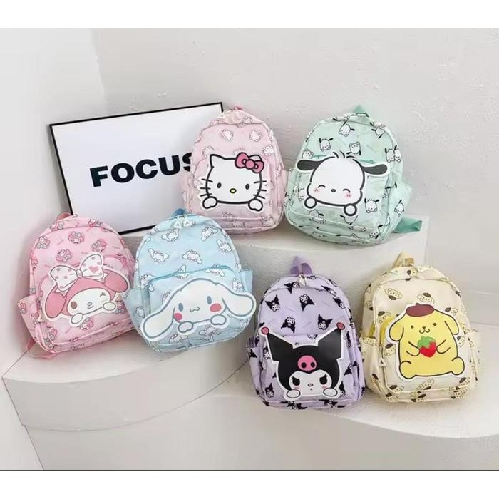 

Tas Ransel Kuromi Cinnamoroll Pochacco Pompompurin Anak Paud & TK Untuk Umur 2 Tahun Sampai 5 Tahun