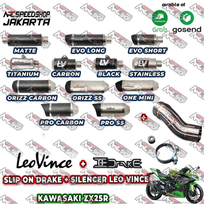 KNALPOT SLIP ON DRAKE + SILENCER LEO VINCE SERIES KAWASAKI ZX-25R