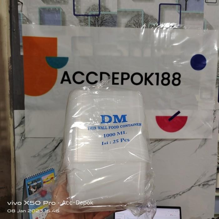 Thinwall Kotak Makan Food Container Mika Box 500ml 650ml 750ml 1000ml