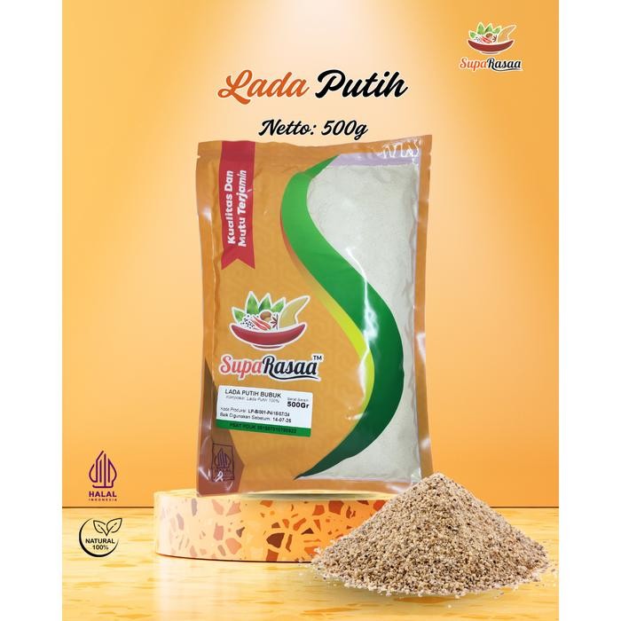 

ASLI SupaRasaa Lada Putih Bubuk 500gr - Bumbu Alami & Sehat Tanpa Kimia Halal MUI - Cocok untuk