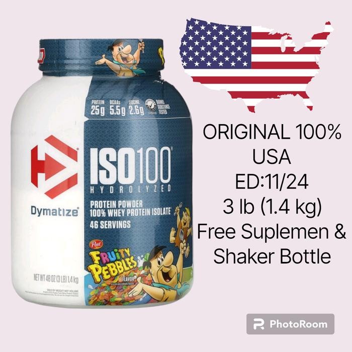 Dymatize ISO100 Hydrolyzed, 100% Whey Protein Isolate, Fruity Pebbl