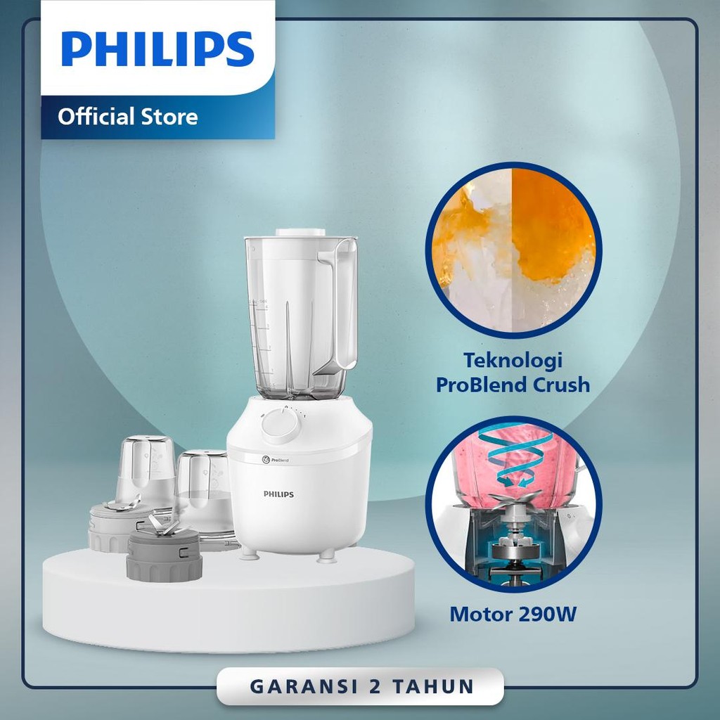 Blender Philips Plastik 1 Liter - 3000 series HR2042/30 - Blender Jus - Blender Juicer- Blender Terb