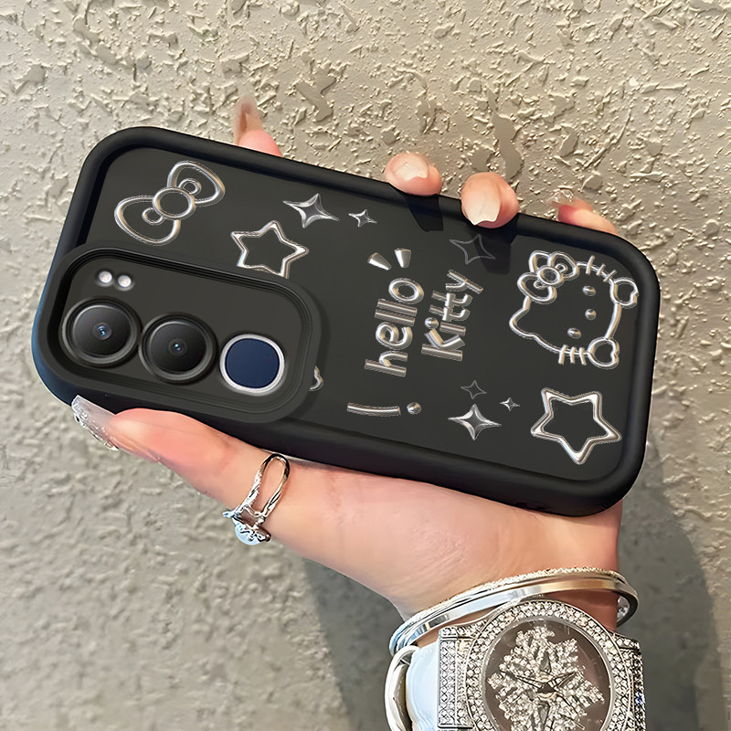 Casing Hp Untuk VIVO Y19s Y29 5G Y19s Pro Case Kucing Perak Softcase Silikon Kesing Rasakan mesin te