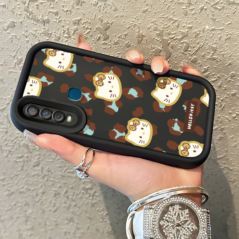 Casing Hp VIVO Y17 Y15 Y12 Y12i Y3 Y3s 2020 Case Casing Kartun Leopard Tas pola HP Kasing Silikon So