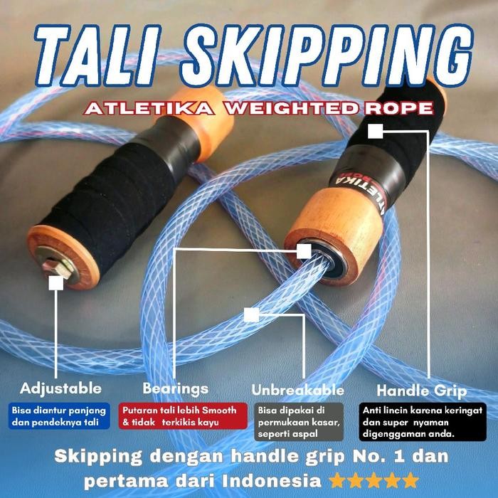 Pilihan- Tali Skipping Rope Bearing Jump Rope Selang Premiun Pemula Tinju Muay Thai Skiping