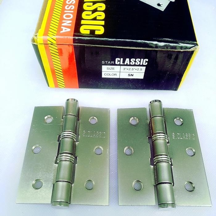 Engsel Pintu-Jendela 3 Inch Clasic/Engsel Pintu Tebal 3" 7,5 Cm Silver