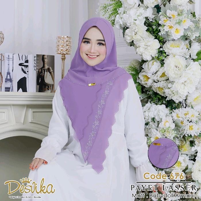 Pilihan- Desvika Karin 676 Hijab Instan Hodie Softpad Antem Ceruty Kerudung Premium Babydoll By