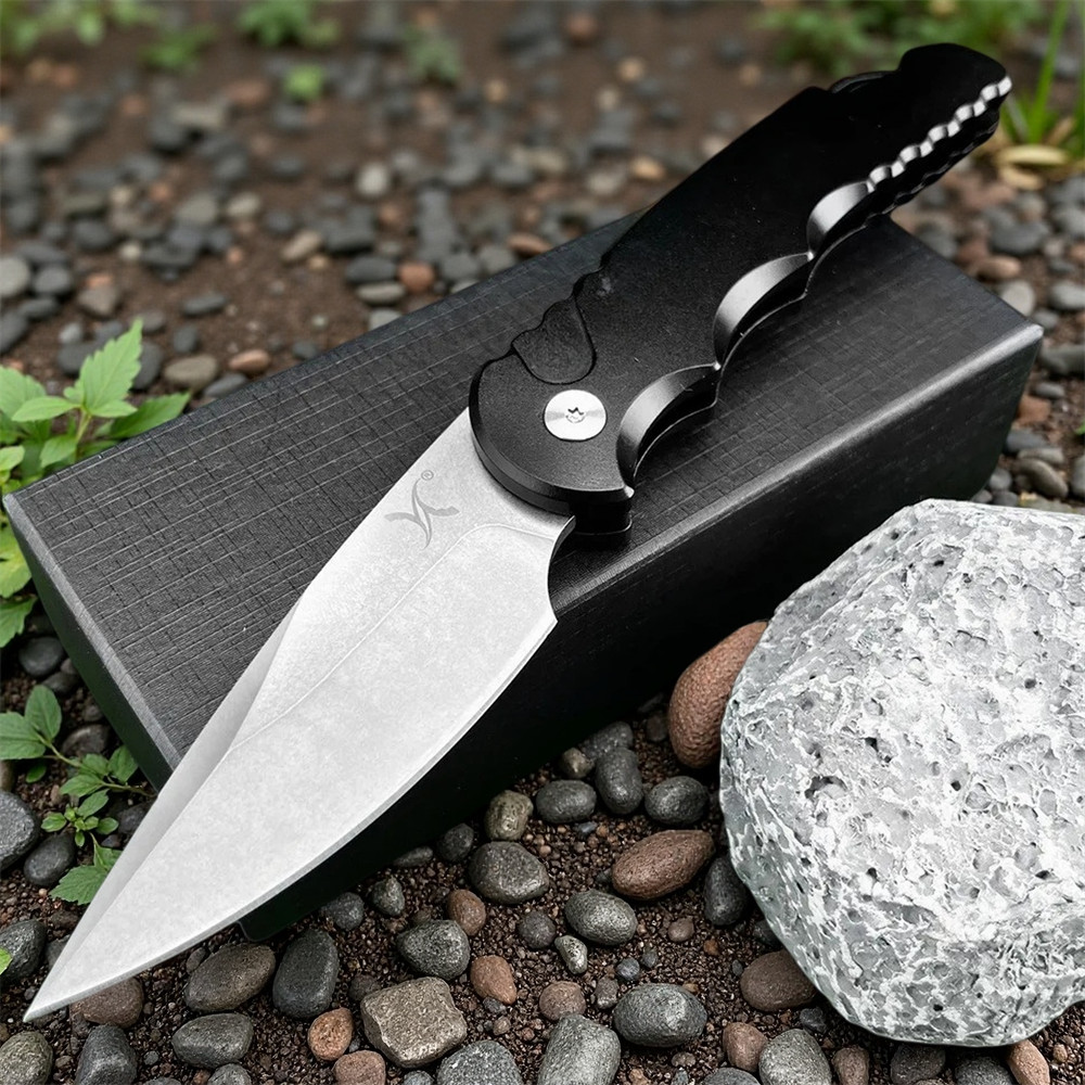 HUAAO T501 Outdoor Assisted Folding Knife D2 Blade Aluminum Handle Hiking Camping Fishing Knives EDC