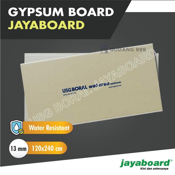 GIPSUM JAYA WR 13mm /GYPSUM JAYABOARD WATER RESISTANT 13mm