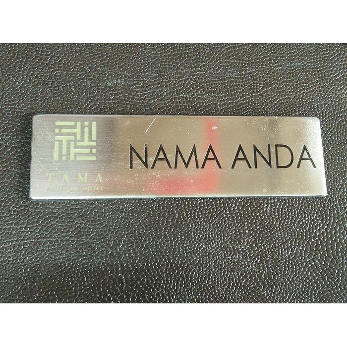 New Name Tag Nama Dada Stainless Belakang Magnet