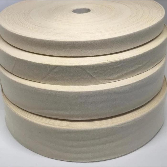 10 METER - LABEL KATUN POLOS / LABEL PITA KATUN POLOS